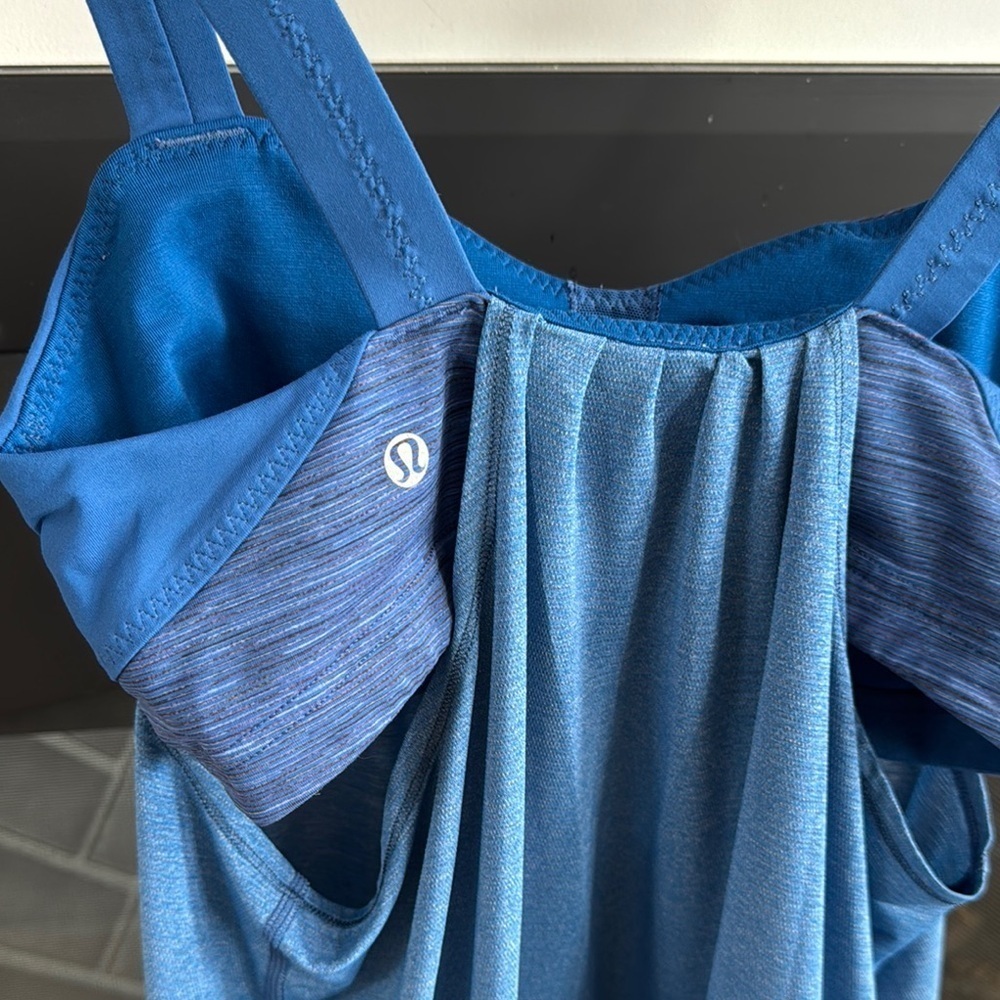 Lululemon Athletica Blue Pleated Bustier Tank Top - Picture 6 of 8